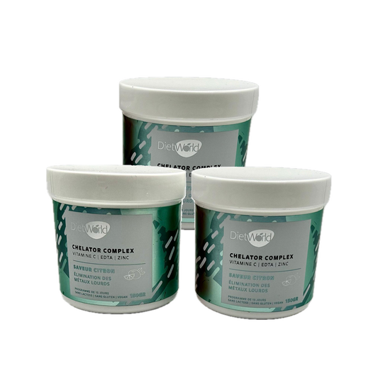 3 boites de Chelator Complex "Élimination des métaux lourds " EDTA / VIT C / ZINC