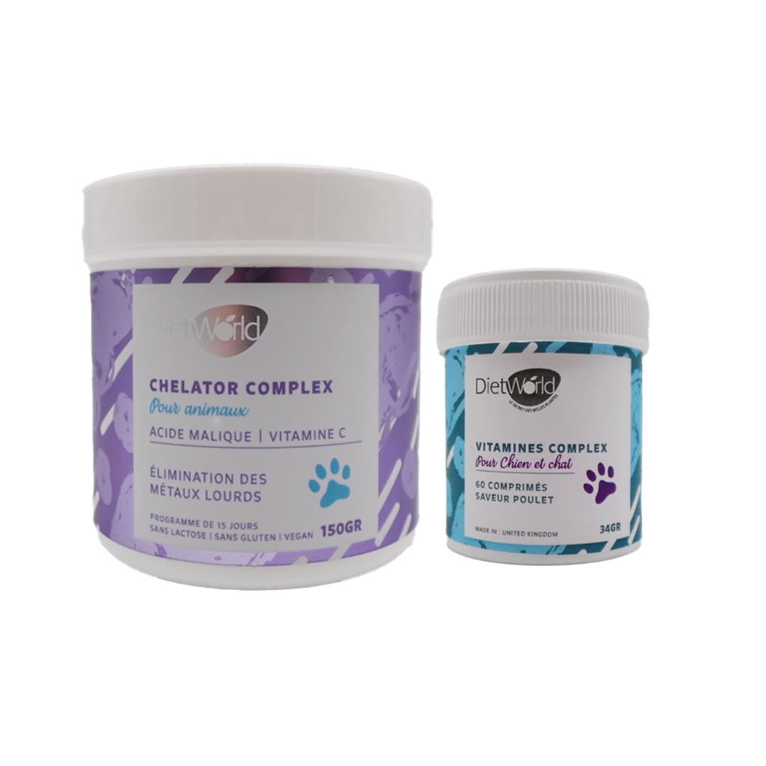 Duo pour animaux "Chelator Complex" + Vitamines - "Élimination des métaux lourds "