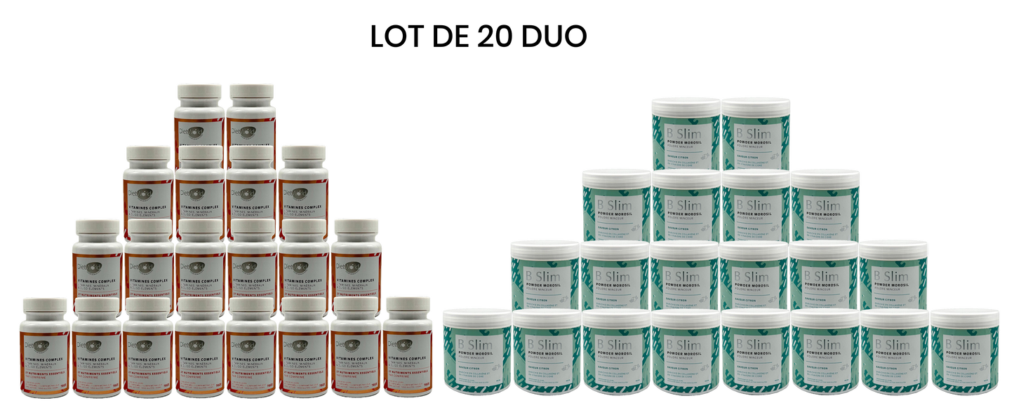 Lot de 20 Duo pour Cure "Chélator complex" et "Complex Vitamines"