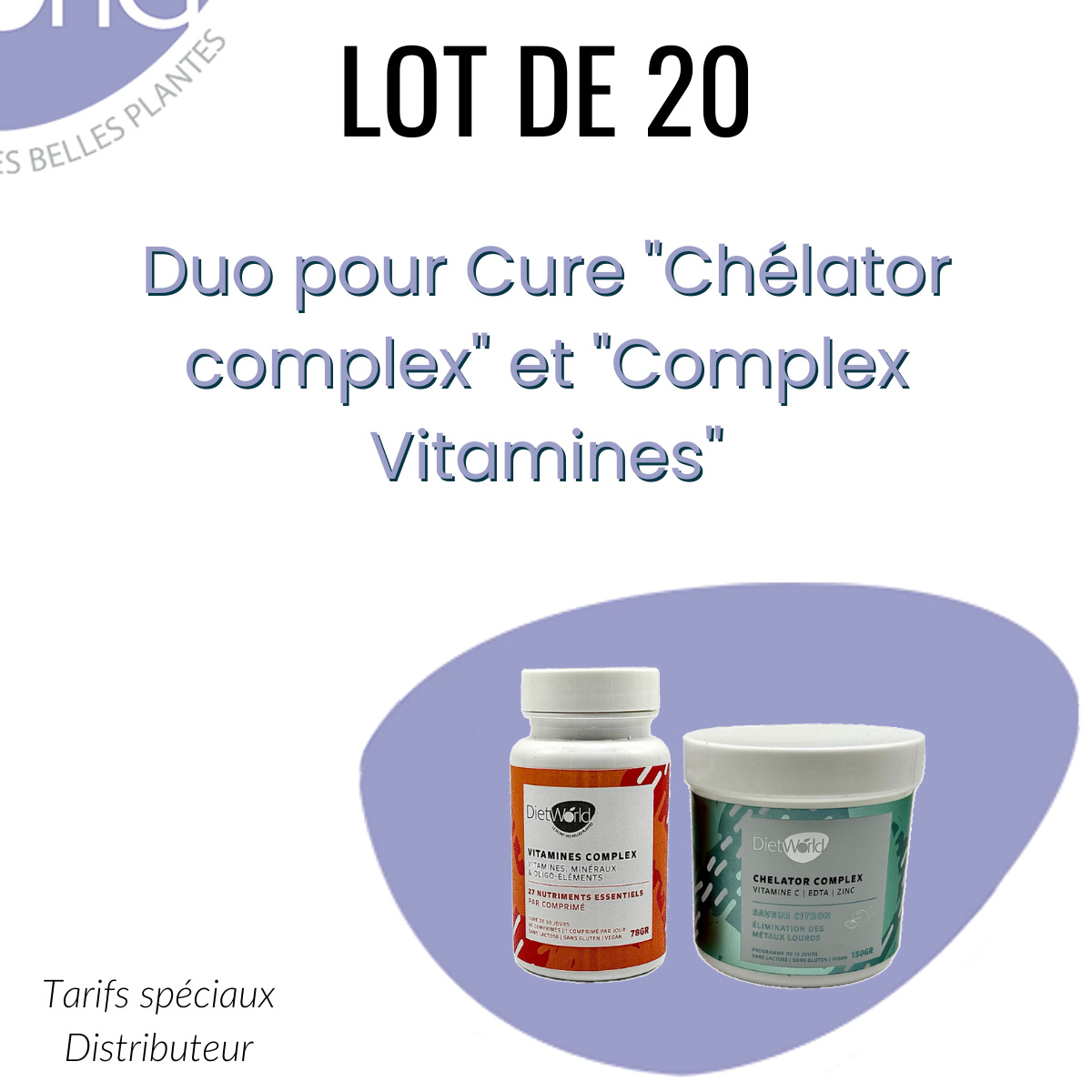 Lot de 20 Duo pour Cure "Chélator complex" et "Complex Vitamines"