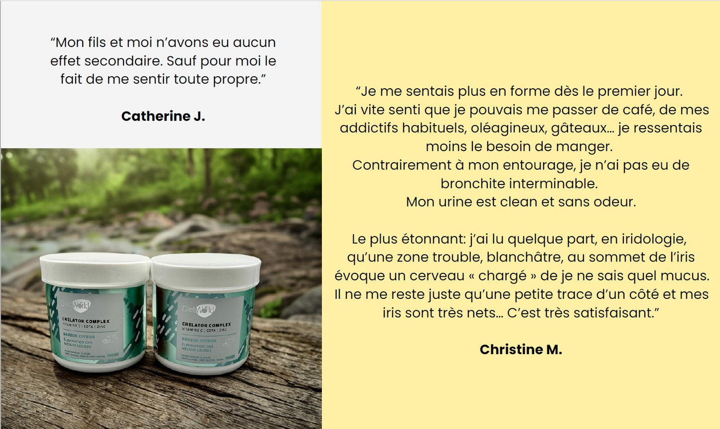 Lot 12 Chelator Complex "Élimination des métaux lourds " EDTA / VIT C / ZINC