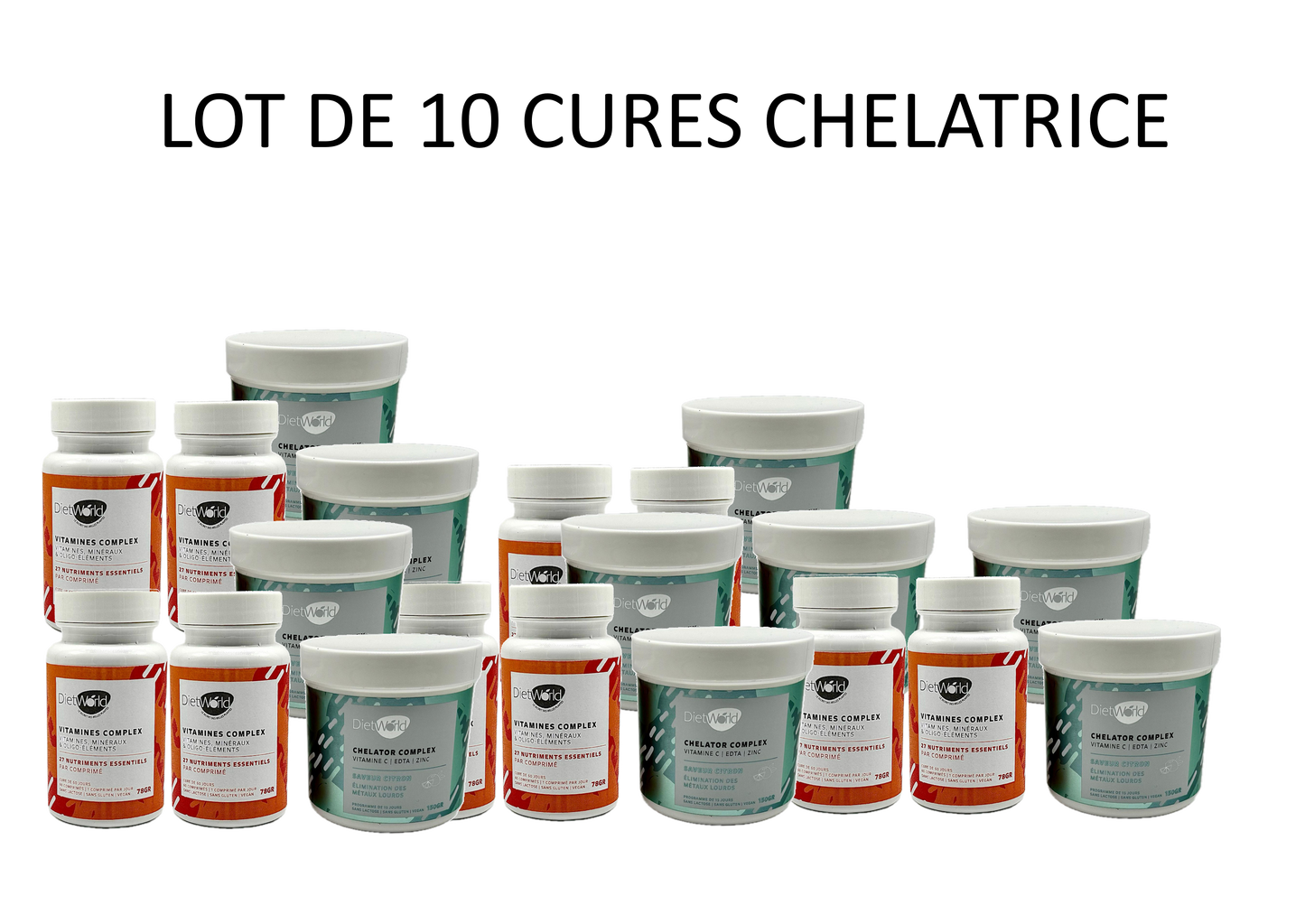 Lot de 10 Duo pour Cure "Chélator complex" et "Complex Vitamines"