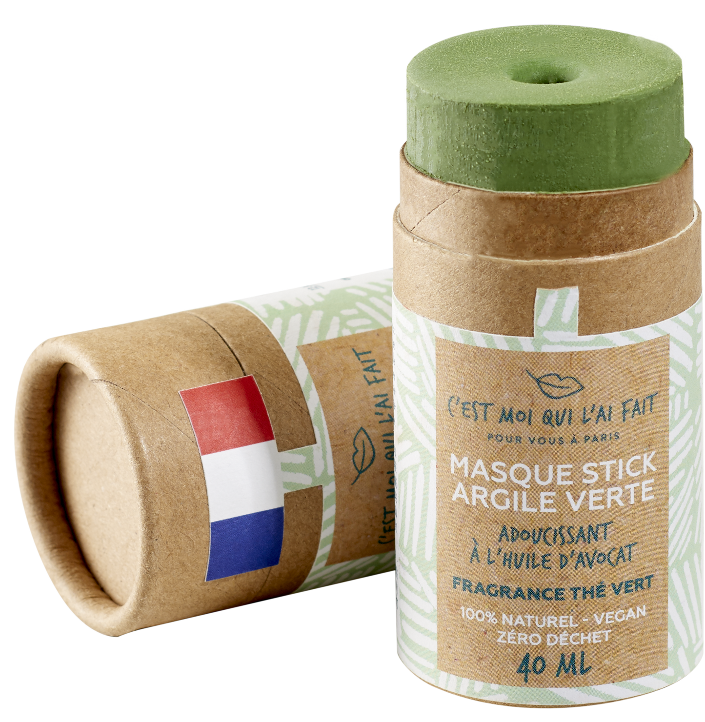 Masque stick à l'argile verte adoucissant à l'huile d'avocat - Fragrance the vert