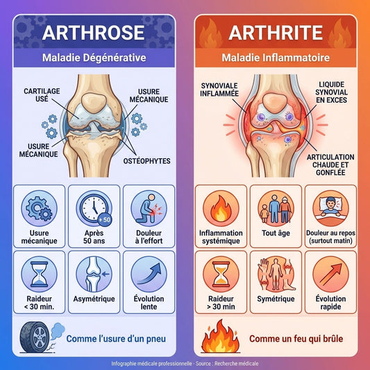 Différence entre l'arthrite et l'arthrose