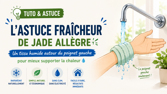 Astuce fraîcheur : Un tissu humide autour du poignée gauche