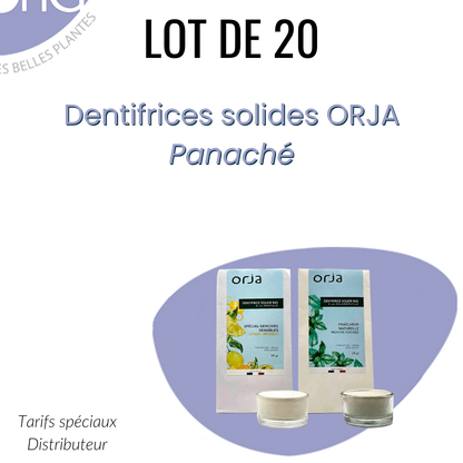 Lot 20 panaché Dentifrices Solide Bio ORJA