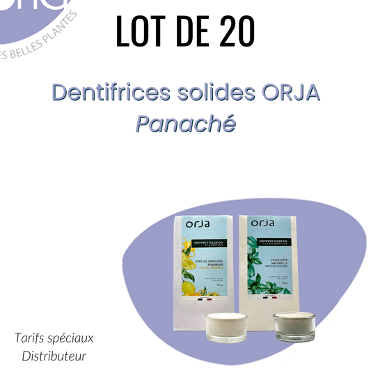Lot 20 panaché Dentifrices Solide Bio ORJA