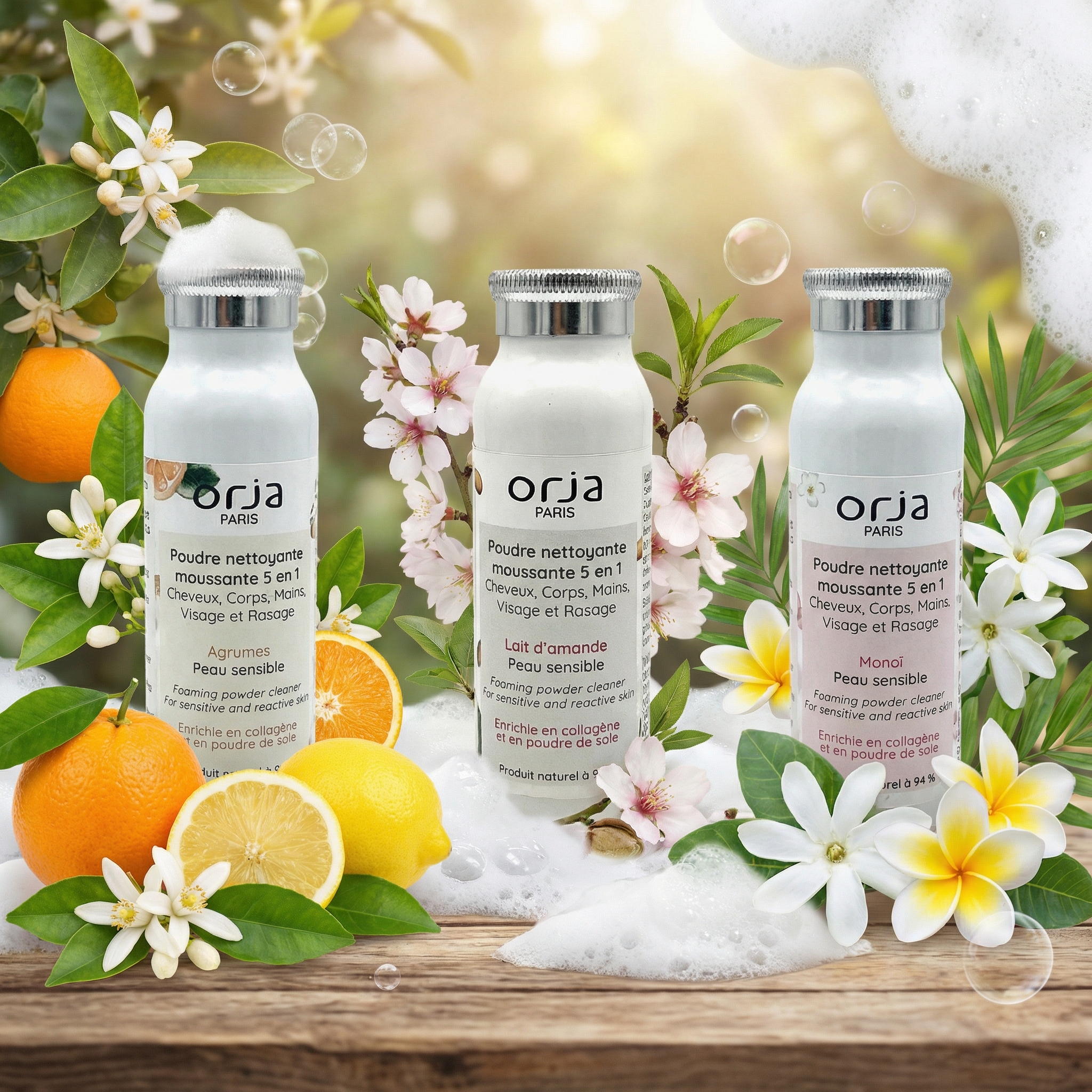 Poudre moussante 5 en 1 - Monoï - Peau sensible
