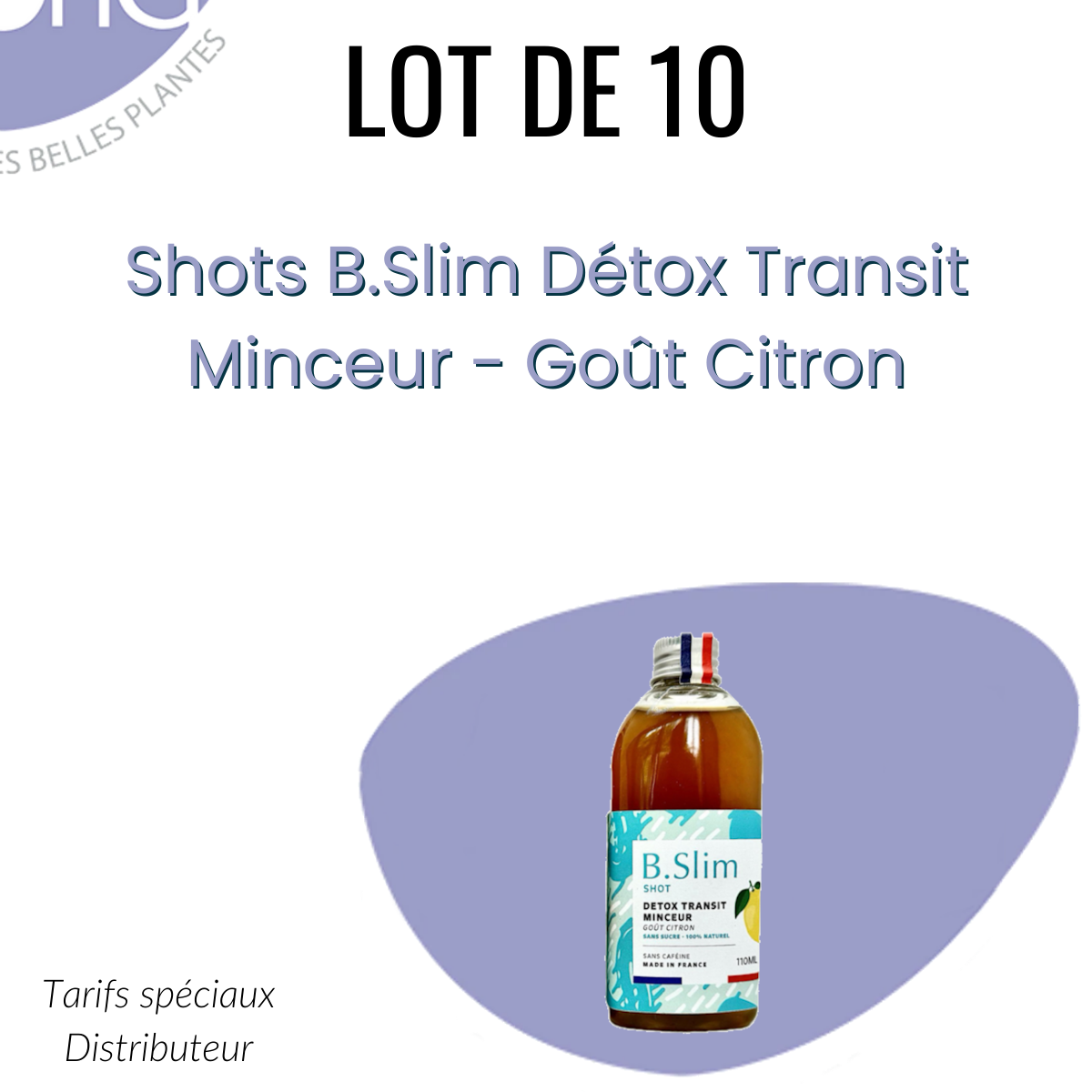 Lot 10 Shots B.Slim Détox Transit Minceur - Goût citron