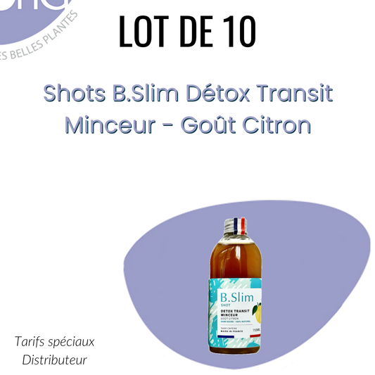 Lot 10 Shots B.Slim Détox Transit Minceur - Goût citron