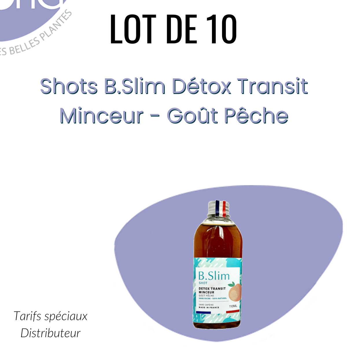 Lot 10 Shots B.Slim Détox Transit Minceur - Goût Pêche