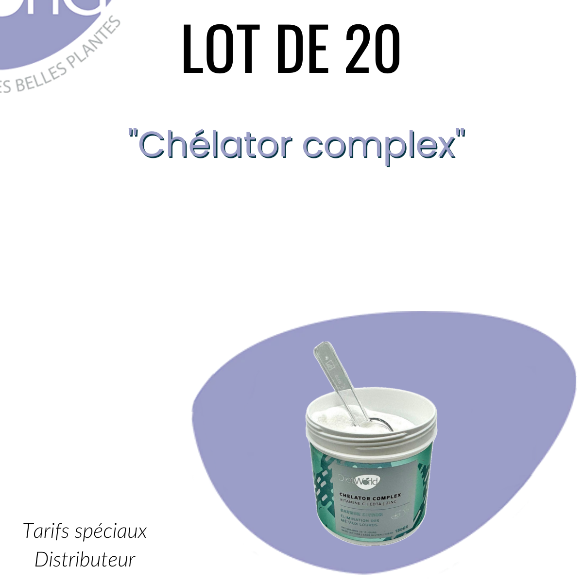 Lot de 20 Chelator Complex "Élimination des métaux lourds " EDTA / VIT C / ZINC