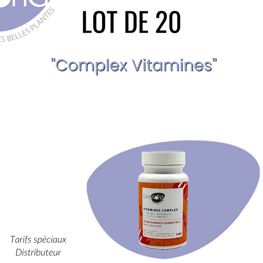 Lot de 20 Vitamines Complex - 27 nutriments essentiels bioactifs