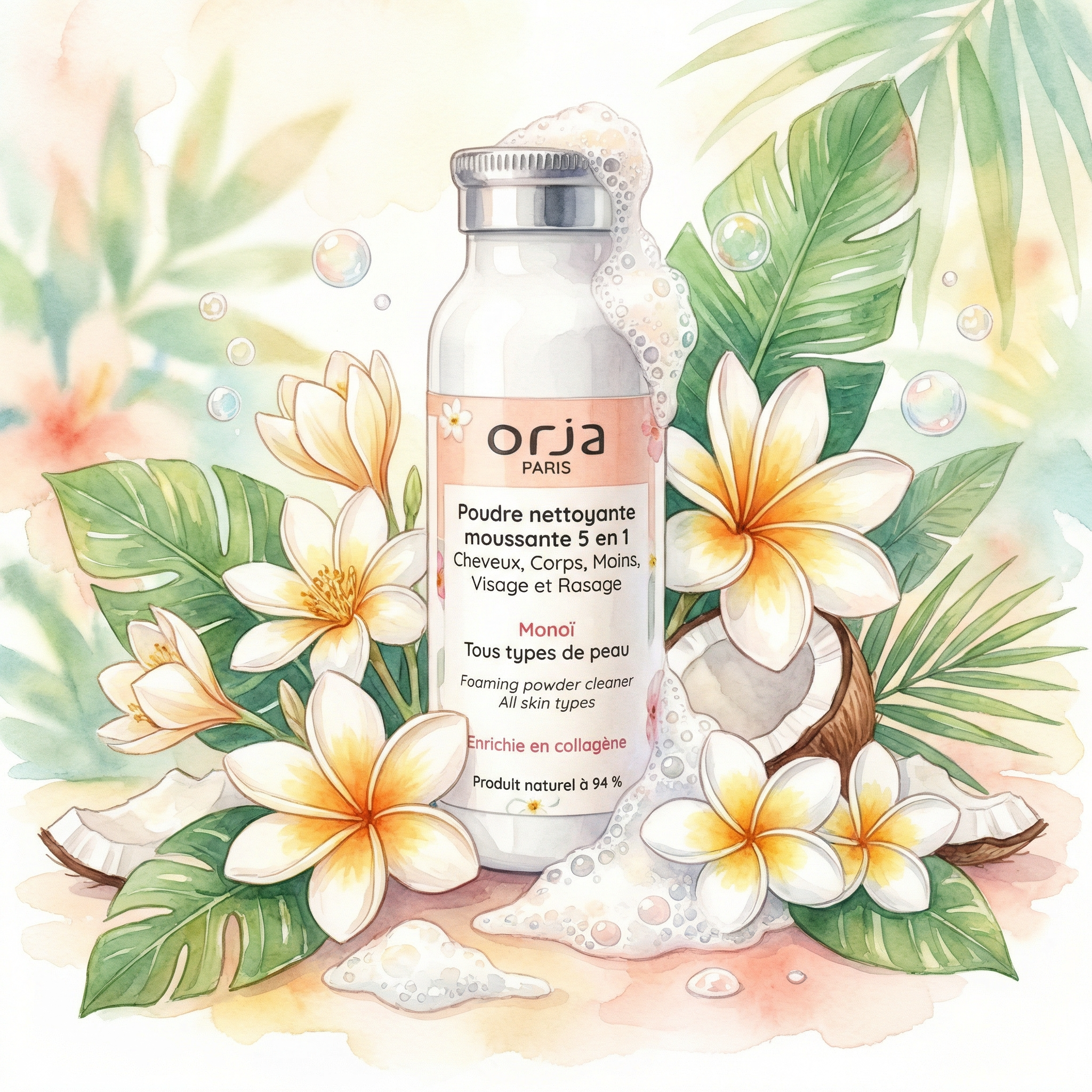Poudre moussante 5 en 1 - Monoi - Tous types de peau