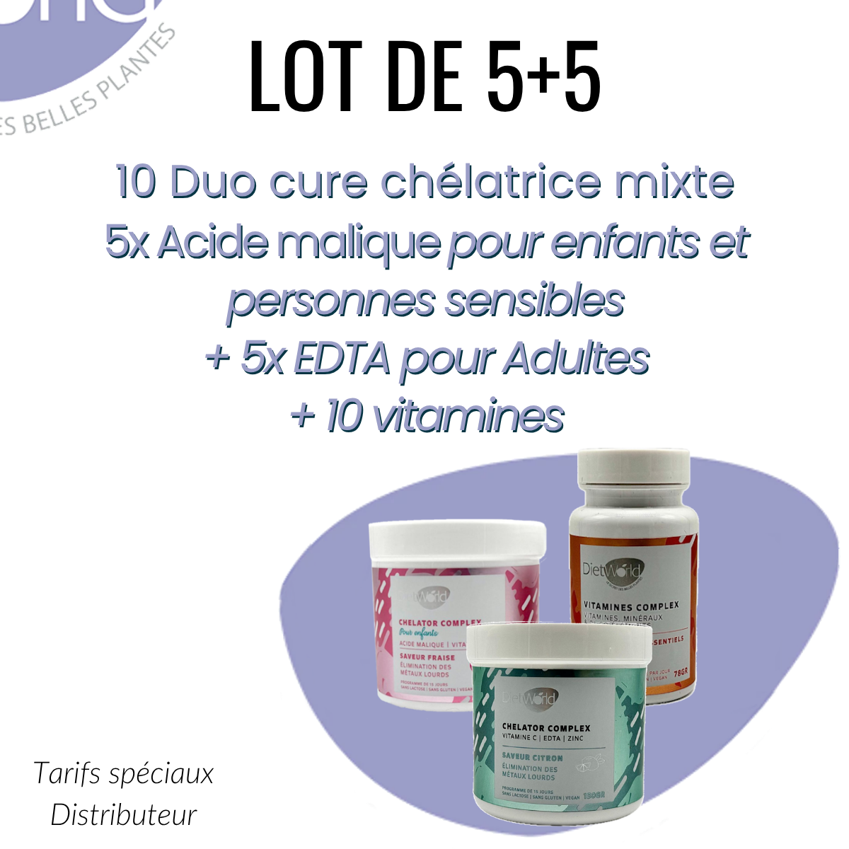 Lot 10 Duo Chelator 5x Adults 5x Children + Vitamins - Heavy Metal Detox