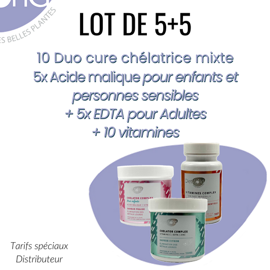 Lot 10 Duo Chelator 5x Adultes 5x Enfants  + Vitamines - Élimination des métaux lourds